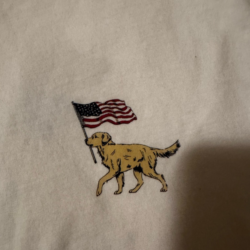 J. Crew White Tee with Flag Graphic - Picture 2 of 4